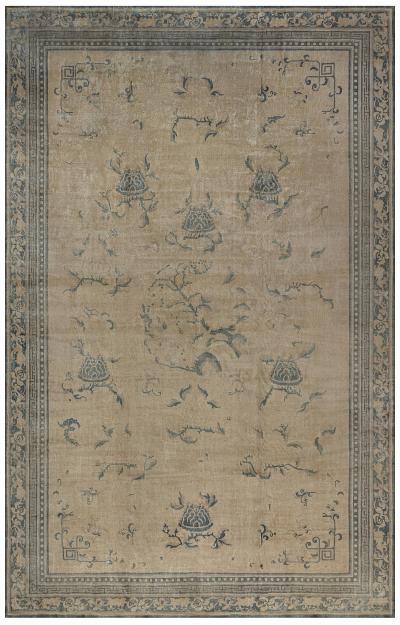 High quality Antique Indian Golden Yellow Handmade Wool Rug