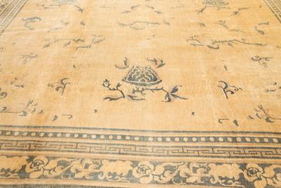 High quality Antique Indian Golden Yellow Handmade Wool Rug