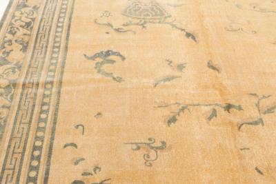 High quality Antique Indian Golden Yellow Handmade Wool Rug