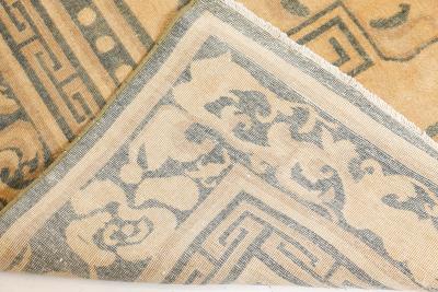 High quality Antique Indian Golden Yellow Handmade Wool Rug