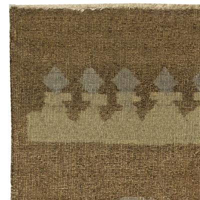 High quality French Art Deco Brown Handmade Wool Rug