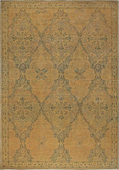 High quality Large Vintage Indian Bold Botanic Handmade Wool Rug