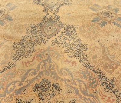 High quality Large Vintage Indian Bold Botanic Handmade Wool Rug