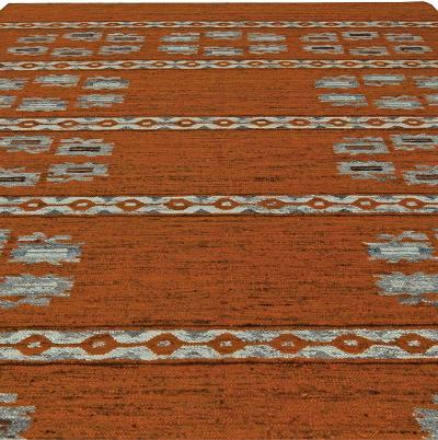 High quality Mid 20th century Swedish Brown Flat Weave Wool Rug