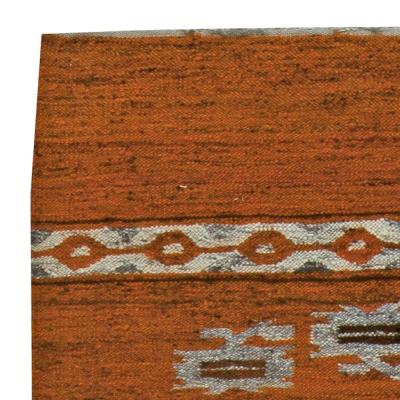 High quality Mid 20th century Swedish Brown Flat Weave Wool Rug