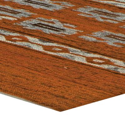 High quality Mid 20th century Swedish Brown Flat Weave Wool Rug