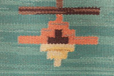 High quality Mid 20th century Swedish Green Handmade Wool Rug