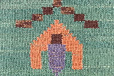 High quality Mid 20th century Swedish Green Handmade Wool Rug