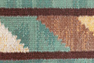 High quality Mid 20th century Swedish Green Handmade Wool Rug