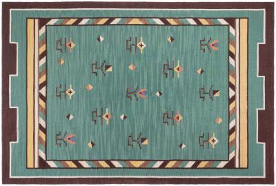 High quality Mid 20th century Swedish Green Handmade Wool Rug