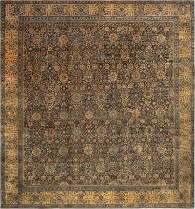 High quality Oversized Persian Tabriz Blue Beige Handmade Rug Size Adjusted 