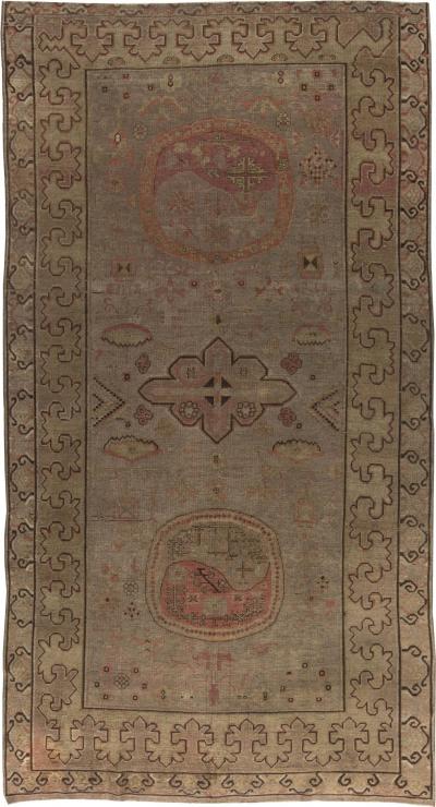 High quality Samarkand Brown Handwoven Wool Rug