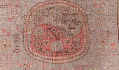 High quality Samarkand Brown Handwoven Wool Rug