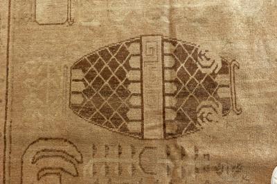High quality Samarkand Handmade Wool Rug in Caramel and Brown