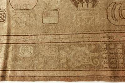 High quality Samarkand Handmade Wool Rug in Caramel and Brown