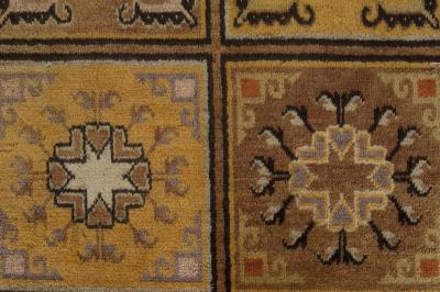 High quality Samarkand Yellow Brown Handmade Wool Rug