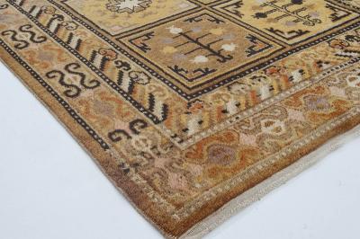 High quality Samarkand Yellow Brown Handmade Wool Rug