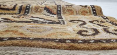 High quality Samarkand Yellow Brown Handmade Wool Rug