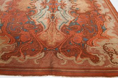 High quality Viennese Art Deco Handmade Wool Rug in Red Shades