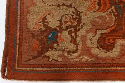 High quality Viennese Art Deco Handmade Wool Rug in Red Shades