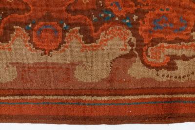 High quality Viennese Art Deco Handmade Wool Rug in Red Shades