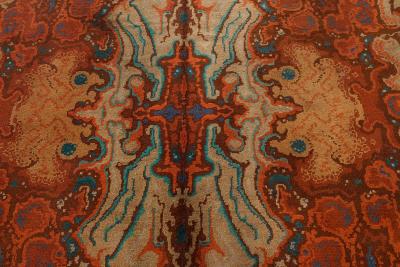 High quality Viennese Art Deco Handmade Wool Rug in Red Shades