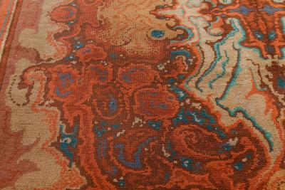 High quality Viennese Art Deco Handmade Wool Rug in Red Shades