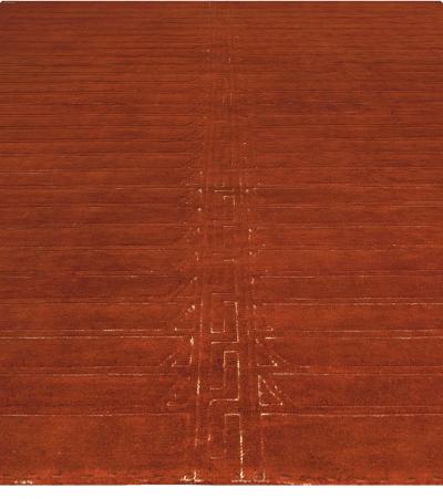 High quality Vintage Art Deco Red Handwoven Wool Rug