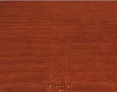 High quality Vintage Art Deco Red Handwoven Wool Rug