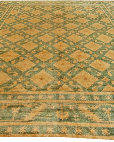 High quality Vintage Chinese Green Art Deco Rug