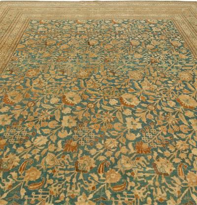 High quality Vintage Persian Khorassan Green Handmade Wool Rug