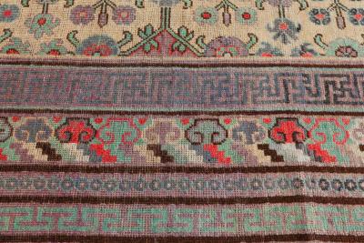 High quality Vintage Samarkand Khotan Handmade Wool Rug