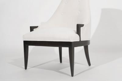 Highback Accent Chair in Ivory Mohair C 1950s