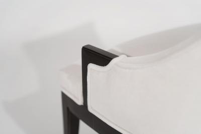 Highback Accent Chair in Ivory Mohair C 1950s