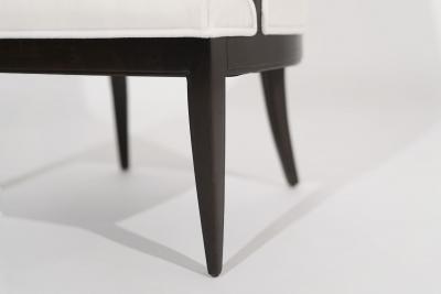 Highback Accent Chair in Ivory Mohair C 1950s