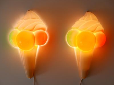 Highly Decorative Vintage Ice Cream Cone Sconces Wall Lamps Germany 1980s