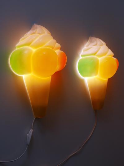 Highly Decorative Vintage Ice Cream Cone Sconces Wall Lamps Germany 1980s