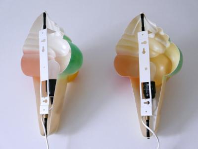 Highly Decorative Vintage Ice Cream Cone Sconces Wall Lamps Germany 1980s