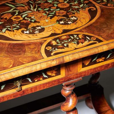Highly Important 17th Century Charles II Floral Marquetry table by Gerrit Jensen
