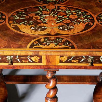 Highly Important 17th Century Charles II Floral Marquetry table by Gerrit Jensen