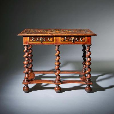 Highly Important 17th Century Charles II Floral Marquetry table by Gerrit Jensen