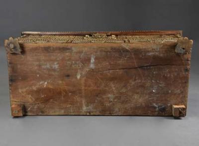 Highly decorative 19thc Zanzibar traders chest with brass decoration