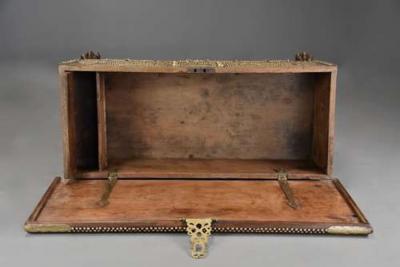 Highly decorative 19thc Zanzibar traders chest with brass decoration