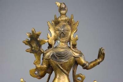 Highly decorative Chinese gilt metal Buddha
