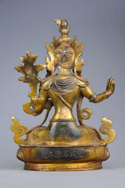 Highly decorative Chinese gilt metal Buddha