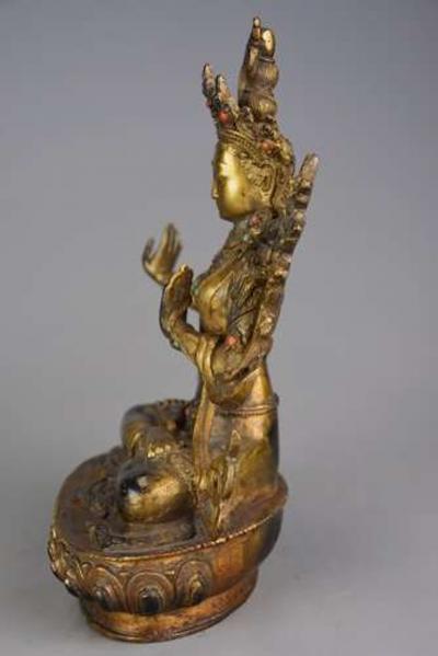 Highly decorative Chinese gilt metal Buddha