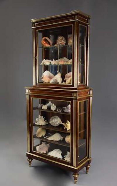 Highly decorative French Directoire style mahogany vitrine or display cabinet