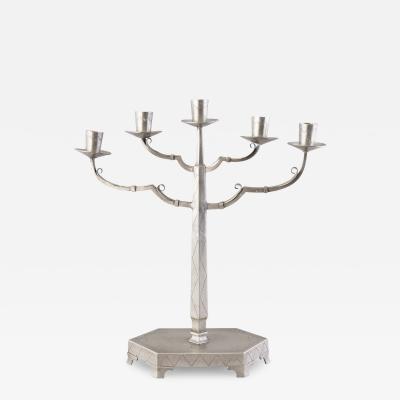 Hilding Ekelund Art Deco Candelabra in Pewter by Hilding Ekelund for Taidetakomo Hakkarainen