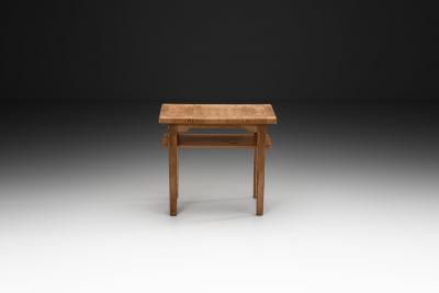 Hilding Nilsson Pine Side Table with Geometric Pattern by Hilding Nilsson Sweden 1960s