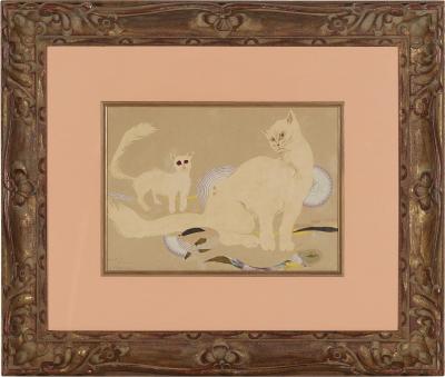 Hilla Rebay Cat Friends Portrait Collage on Paper Guggenheim Museum Founder
